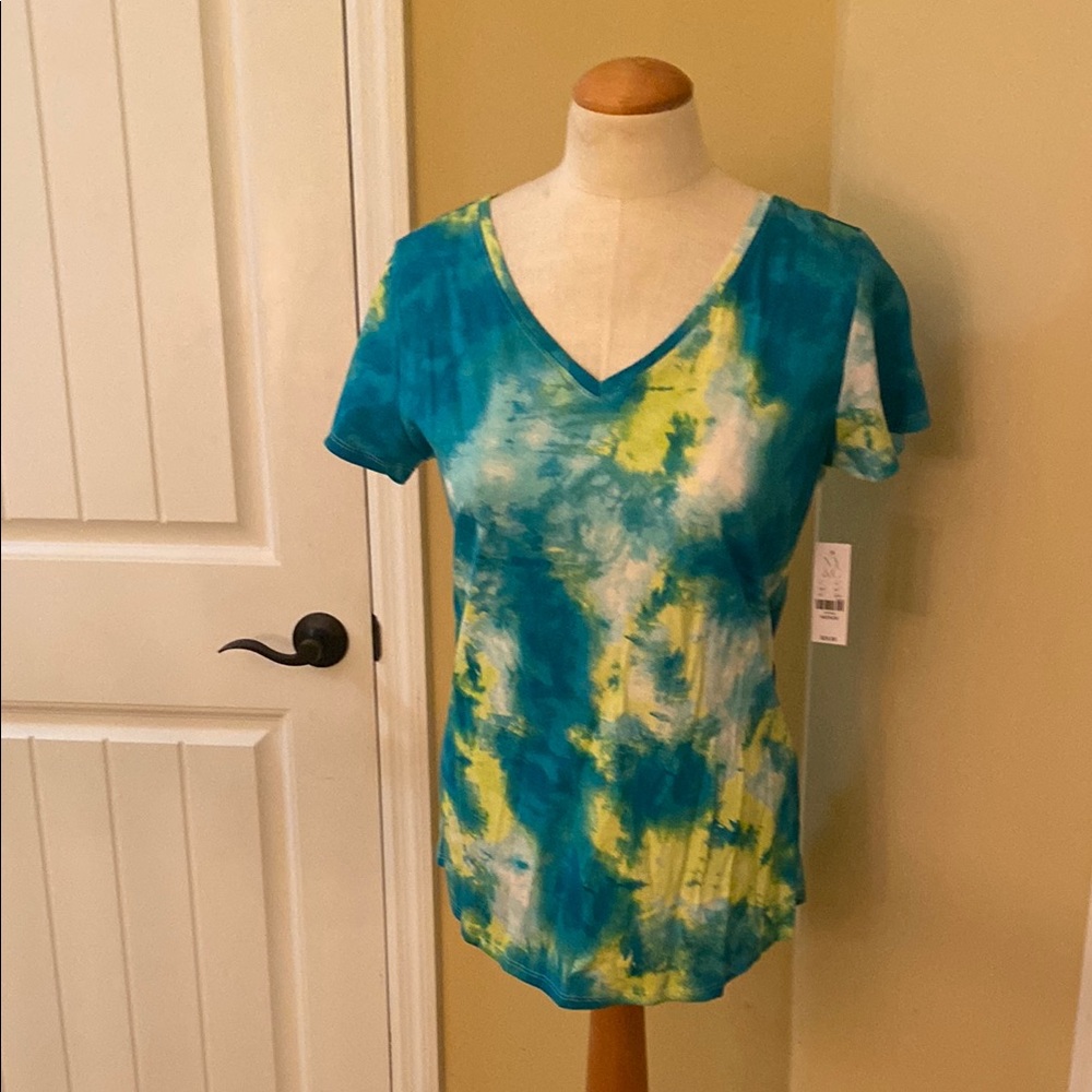 New! Vibrant Tie-Dye V-Neck Women’s Top